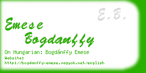 emese bogdanffy business card